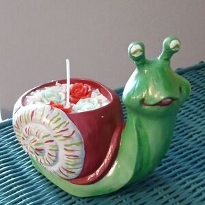 Concrete Christmas Snail Candle Holder